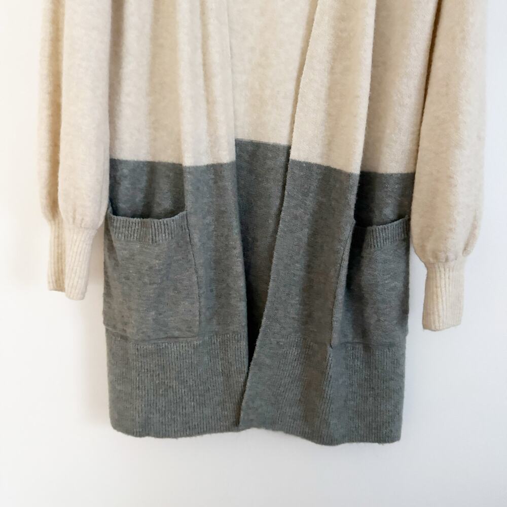 MADEWELL Edgewater Bubble Sleeve Cardigan Sweater Colorblock XS K5801 - Picture 6 of 11
